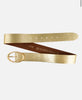 Metallic leather belt with sleek oval buckle by Amsterdam Heritage