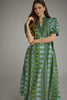 Olive and turquoise print midi by Entro