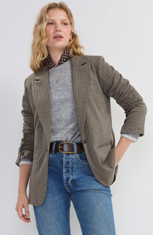 Blazer with button sleeves brown multi by Liverpool