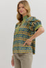 Green tulip puff sleeve top by Entro