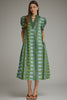 Olive and turquoise print midi by Entro