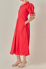 Stitch detail midi dress red by English Factory