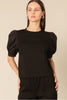 Butter modal round neck with poplin shirt black by Before You