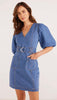 Peyton denim mini dress by Mink Pink