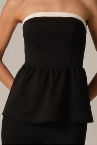 Peplum strapless top black by P. Cill