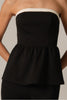 Peplum strapless top black by P. Cill