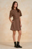 Cinch waist crewneck mini dress by Elan