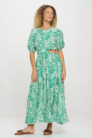Verdant paisley cut out maxi dress by Meet Me in Santorini