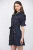 Two front chest pocket denim dress by Fate