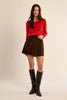 Red cardigan by Molly Bracken