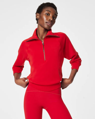 Air Essentials half zip Spanx red by Spanx