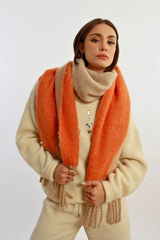 orange and tan scarf by Molly Bracken