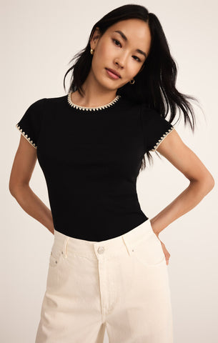 Cassis rib tee black by Z Supply