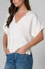 V neck dolman sleeve top cream by Liverpool