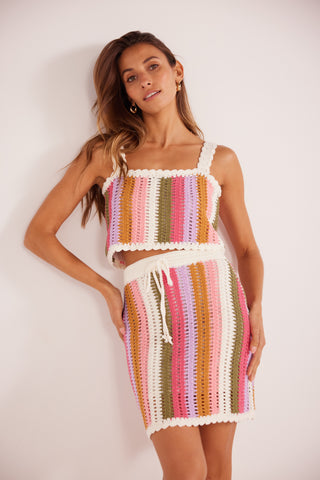 Lito stripe crochet top by Mink Pink