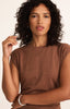 Camino textured mini dress teakwood by Z Supply