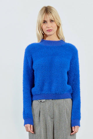Royal blue cozy sweater by Molly Bracken