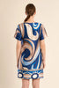 Navy Athena print dress by Molly Bracken