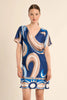 Navy Athena print dress by Molly Bracken