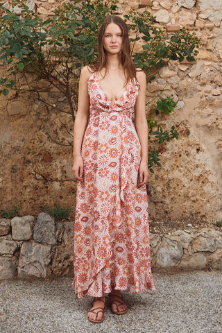 Ladies woven dress orange by Molly Bracken