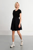 Black cinch waist mini dress