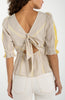 Half sleeve square neck tie back top by Liverpool