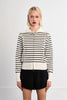 Black and white stripe knit jacket by Molly Bracken