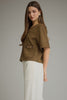 suede horse bit top brown by Entro