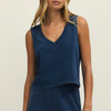 Sloane v neck denim tank in Indigo by Z Supply