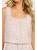 Lisa cropped vest top pink combo by Lucy Paris