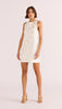 Tabitha wave button mini dress white by Mink Pink
