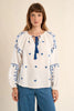 White gauze embodied blouse