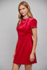 Red velvet dress with jeweled neckline by Fate