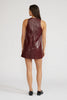 Onyx faux leather dress burgundy by Lucy Paris