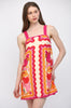 Ric rac trimmed wide shoulder strap floral dress by Fate