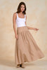 Tan pinstripe maxi skirt by Elan