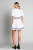 Poplin mini dress with ric rack trim in white by English Factory