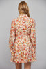 Matching waist tie detail floral print button down cream dress by Fate