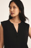 Cliffside vneck airy top black by Z Supply