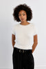 Fuzzy white sweater short sleeve  by Molly Bracken