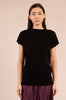 Mock neck short sleeve sweater black by Molly Bracken