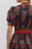 Black rust floral mini dress by Entro