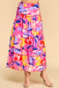 Multi color red button skirt by TCEC