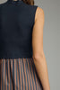 Navy and brown striped sleeveless dress by Entro