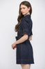 Two front chest pocket denim dress by Fate