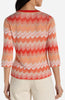 3/4 Sleeve V Neck Sweater Orange Chevron by Liverpool