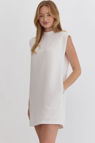 White tweed dress by Entro