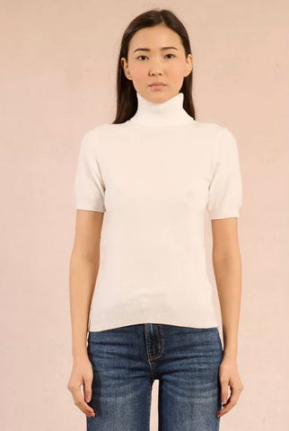 Short sleeve turtleneck off white by Molly Bracken