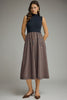 Navy and brown striped sleeveless dress by Entro