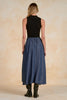 Mock neck sleeveless maxi black denim by Elan